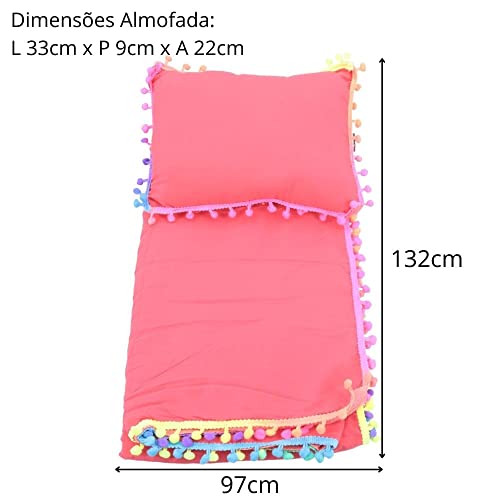 Kit de Praia Marina com Almofada e Canga Bauarte - Rosa claro