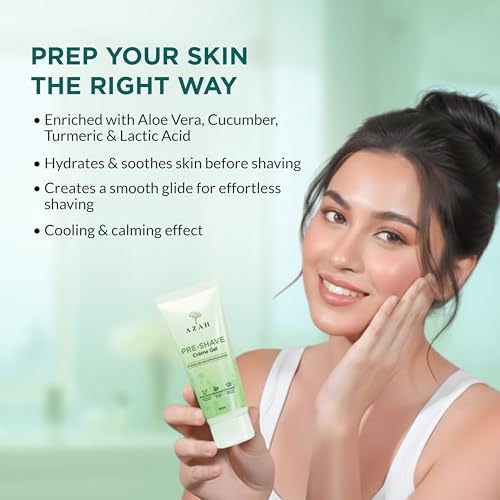 Image of Azah Facial Hair Removal Combo | Instant & Painless Facial Hair Removal Combo | Pack of 1 Pre-Shave Gel & 3 Face Razor | Skin-Safe Razors | For Eyebrows, Upper Lips, Chin & Sideburns | All Skin Types