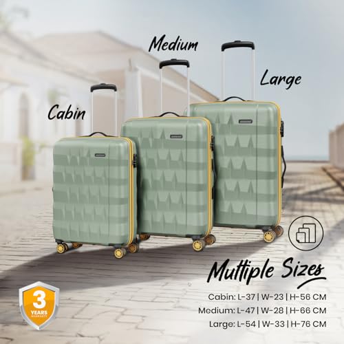 Image of Aristocrat Comet Check-in Trolley Bag 76cm | Large | Hard Luggage| Smooth 8-Wheel Suitcase| Combination Lock with Sturdy Zipper | Full Fabric Convipack | 3-Year International Warranty (Green)