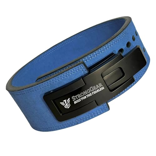 Image of 13MM Weightlifting Lever Belt for Man and Women, Crafetd from Heavy Duty Genuine Leather with Heavy Duty Buckle, Professional Weight Lifting Belt (13MM BLUE EDITION, S)
