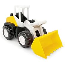 Wader 35364 35364-Tech Truck Wheel Loader with Front Shovel, Sturdy Digger with Steel Axles, Approx. 26 x 14.5 x 19 cm, Yellow, from 12 Months, Ideal as a Gift for Creative Play