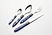 Set di Posate da Tavola Classica Blu Perlato 11 in acciaio inox 18/10, per 6 persone, 24 pezzi