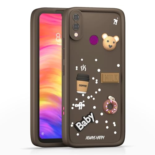 Image of Bintage Cute Fun Ball | Taddy Cartoon 3D Smiley Coffee Cup | Milk Donut | Full Camera Protection Back Cover Compatible for Vivo 1851 / V9 / V9 Youth / Y83Pro - Brown