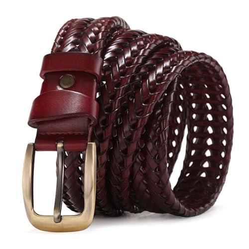 Men Leather Braided Belts Webbing Hand Vintage Belts For Men Gold Pin Buckle Casual For Jeans Strap4