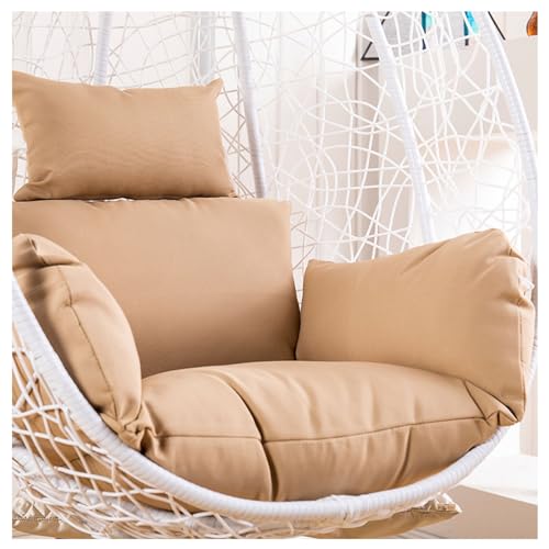 Cojín colgante para silla de columpio con almohada, grueso y lavable, para jardín, patio, color caqui