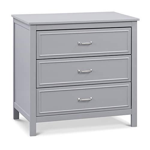 Image of Davinci Charlie 3 Drawer Dresser - GREENGUARD Gold Certified Small Dresser with Drawers Chest for Nursery - Bedside Nightstand - Wooden Cabinet for Bedroom, Living Room, Closet - Easy Assembly, Grey