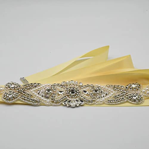 Syiomlis Rhinestone Wedding Dress Belt Bridal Belt,Bridesmaid Gown Sash for Wedding Bride/Baby Shower Dress4