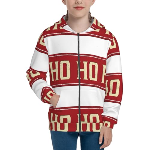 Ho Ho Ho Vintage Rusty Metal Sign Kids Pullover Hoodies Boys Zip Up Sweatshirts Girls Athletic Clothes with Pocket3
