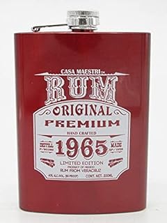 カサ・マエストリ ミニサイズ ラム フラスクボトル 40度 200ml ステンレス鋼 赤