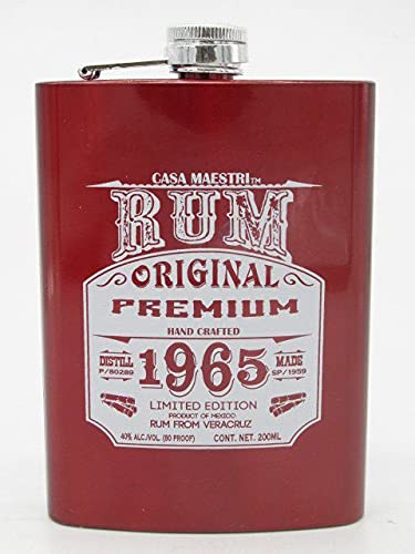 カサ・マエストリ ミニサイズ ラム フラスクボトル 40度 200ml ステンレス鋼 赤のサムネイル