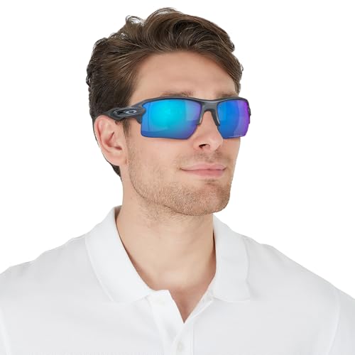 Image of Oakley Man Sunglasses Blue Steel Frame, Prizm Sapphire Polarized Lenses, 59MM