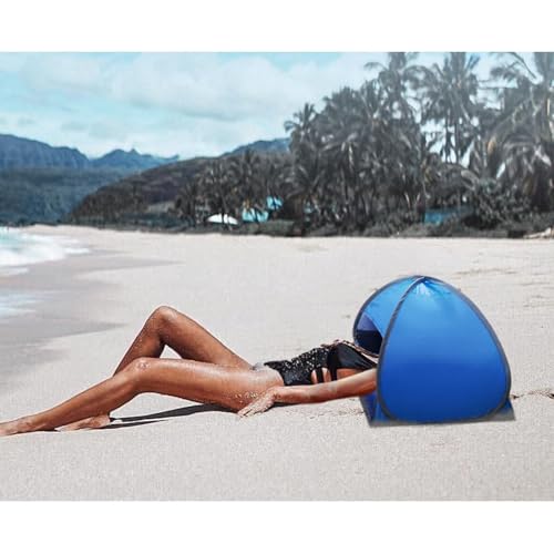 Zambuph Tende Da Spiaggia Per Picnic All'aperto, Tenda Parasole, Tenda Parasole, Sdraio, Mini Automatica, Anti-Uv, Mini Automatica Anti-Uv Per Animali Domestici, Panno Argento Blu