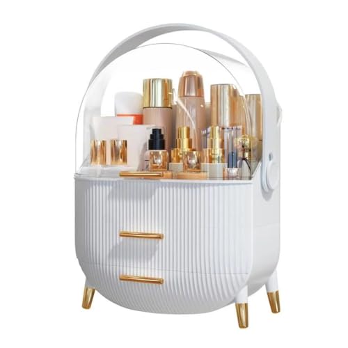 Makeup Organizer Skincare Organizers - Cosmetic Display Cases with Transparent Cover Skincare Organizers for Bathroom Countertop Bedroom Vanity Desk Lipstick Organizer(White)