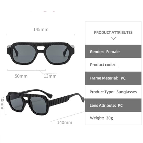 Lunettes de soleil double pont et rayures UV400 unisexes - 6