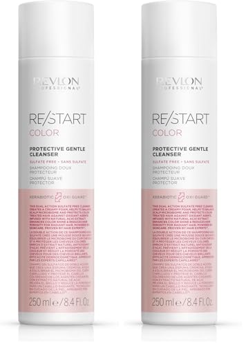 Revlon Professional RE/START Protective Gentle Cleanser, Champú Protector del Color para Cabellos Teñidos, Limpieza Profunda Sin Sulfatos, Preserva el Color y Reduce la Porosidad, 250 ml