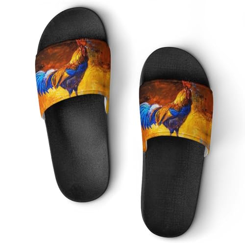 Chaussons de maison femme claquettes coq slide de bain confort