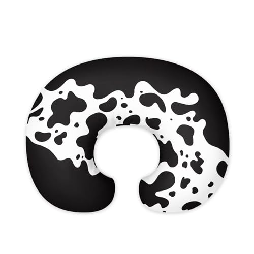XXQGOMG Nursing Pillow Cover Black Cow Breast Feeding Pillows for Babies Boys & Girls Soft Breathable Nursing Pillow Case U Shaped Nursing Pillow Slipcovers for Breastfeeding Mom