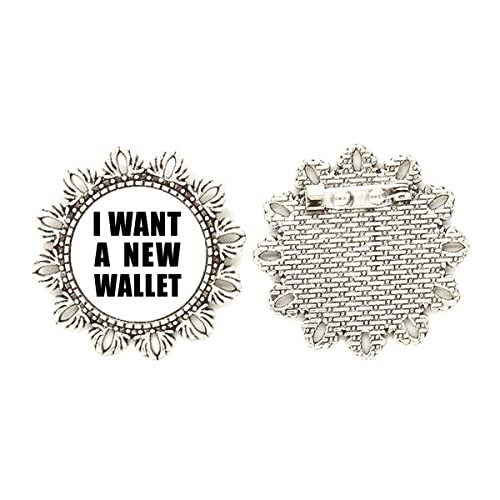 Broche de plata con flor de I Want A New Wallet Art Deco tamaño medium