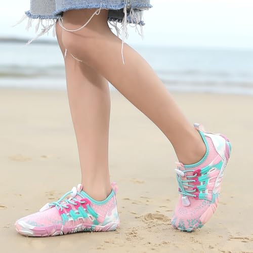 Image of Kids Water Shoes Boys Girls Quick Dry Aqua Socks Barefoot Beach Pool Swim Hiking Lightweight Non-Slip Outdoor