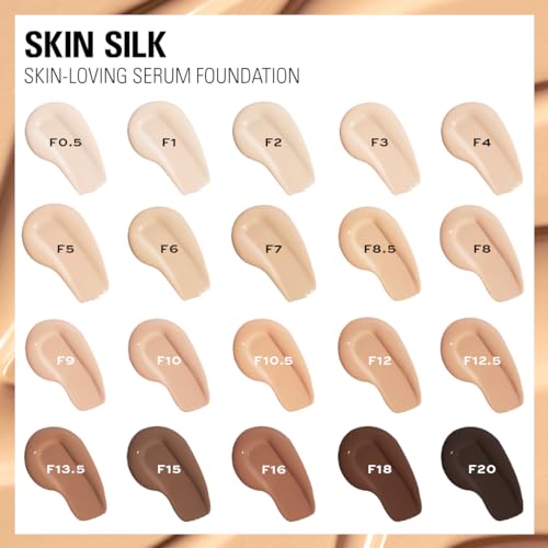 Image of Revolution, Skin Silk Serum Foundation, Light to Medium Coverage, Lightweight & Radiant Finish, Contains Hyaluronic Acid, F18 Deep Skin Tones, 0.77 fl oz (Pack of 2)