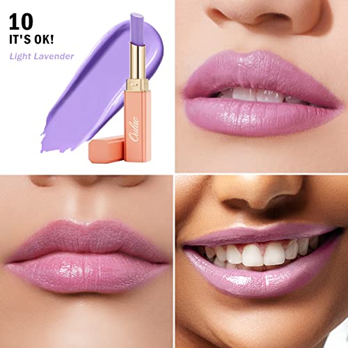 Oulac Purple Peach Lipstick - Moisturizing Lip Stick Glossy Tinted Lip Balm, Sheer Shine Juicy Finish, Lightweight And Hydrating Formula For Dry Lip Care, Vegan 2.2G/0.07Oz (10) #TOP3