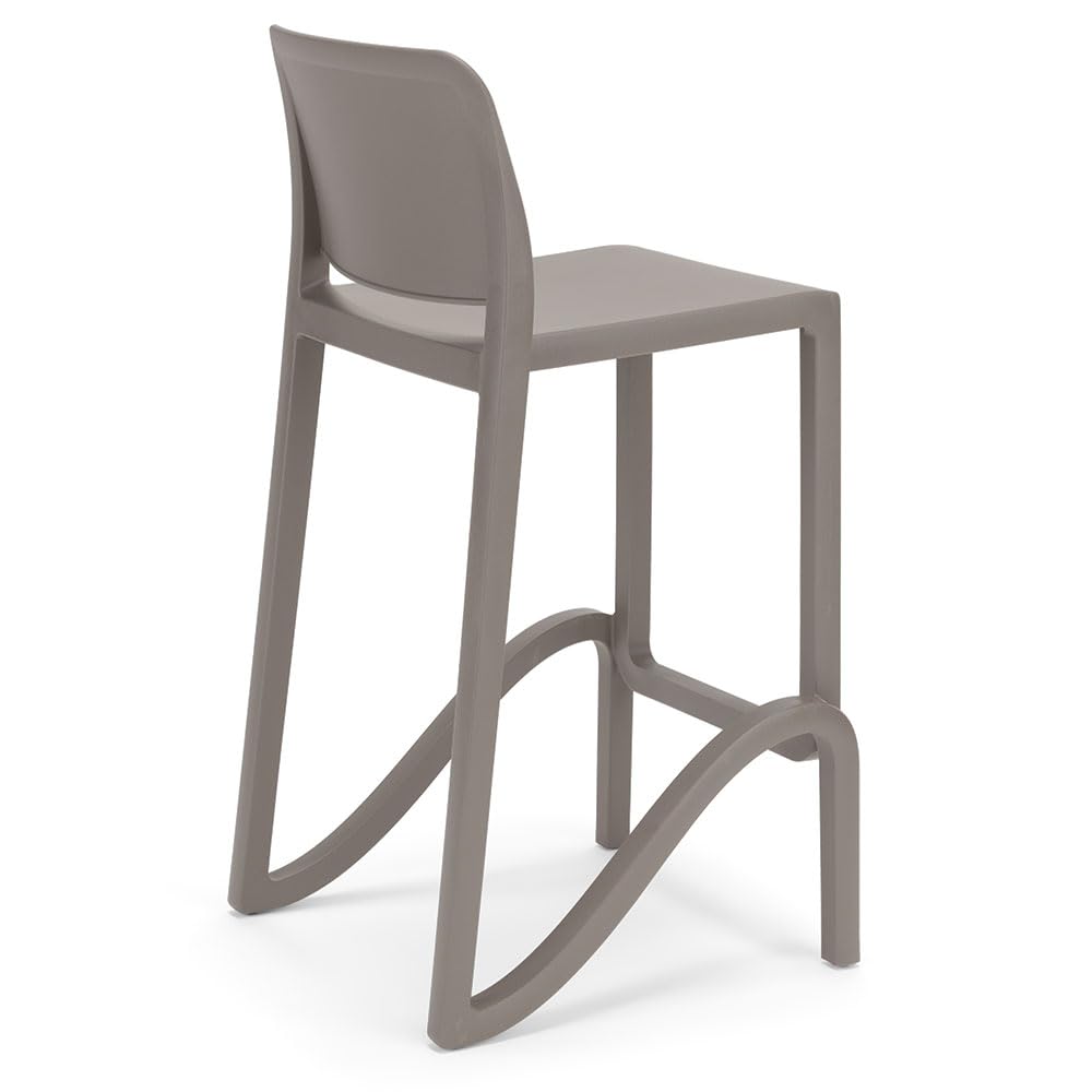REDÒKASA Sgabello in polipropilene GIANO altezza seduta 65cm, impilabile, idrorepellente, resistente ai raggi UV, design moderno e innovativo, ideale per la cucina, la veranda o giardino (2, Tortora)