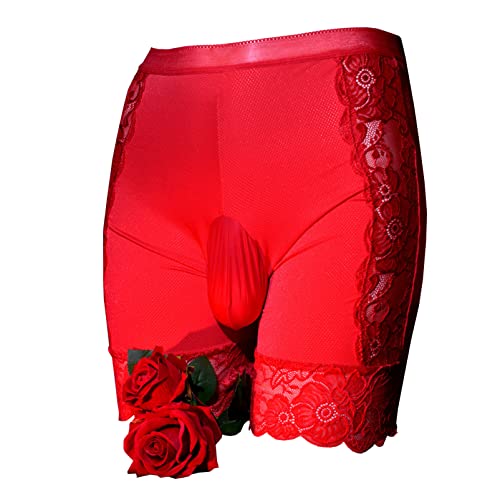 LESOYA Men's Sexy Breathable Panties Ice Silk Boxer Briefs Shorts High Elastic Trunks Underwear with Sheath