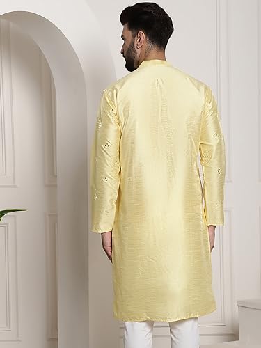 Image of SOJANYA (Since 1958 Men's Silk Blend Designer Long Kurta