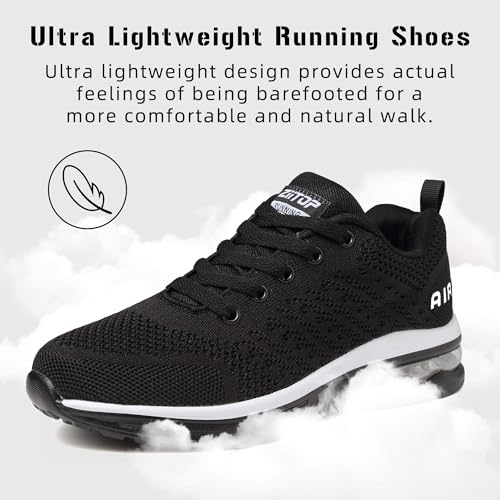 ziitop Running Shoes for Men Lightweight Tennis Shoes Athletic Air Cushion Walking Shoes Non Slip Breathable Fashion Sneakers Comfortable Mesh Sport Shoes Mens Workout Casual Gym Jogging Shoes - Image 3