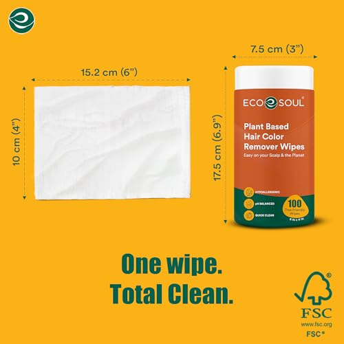 Image of ECO SOUL Hair Color Remover Wipes[200 Count] Biodegradable Plant Based Wipe