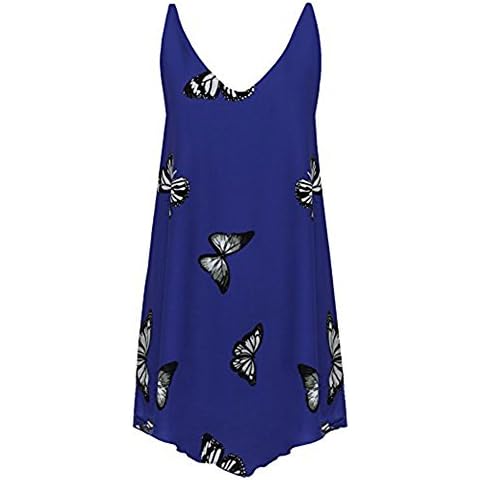 Candid Styles Butterfly Print Dip Hem Vest Top Cover