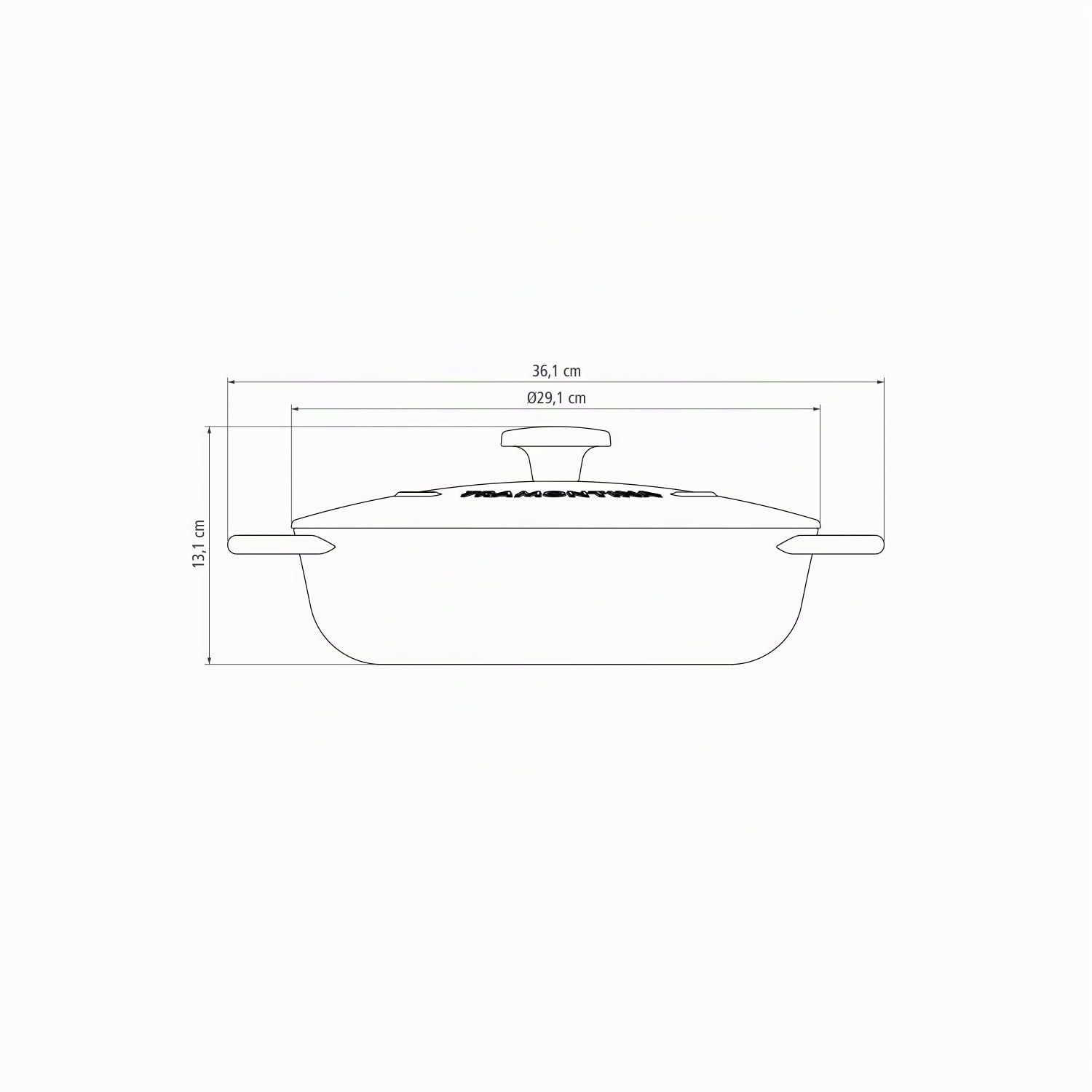 Tramontina - Cocotte Trento Ø28cm 4,1L. Fonte émaillée.