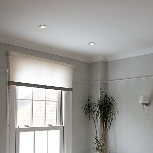 4 x MiniSun Fired Rated Die Cast Twist & Lock Brushed Chrome GU10 Ceiling Downlights