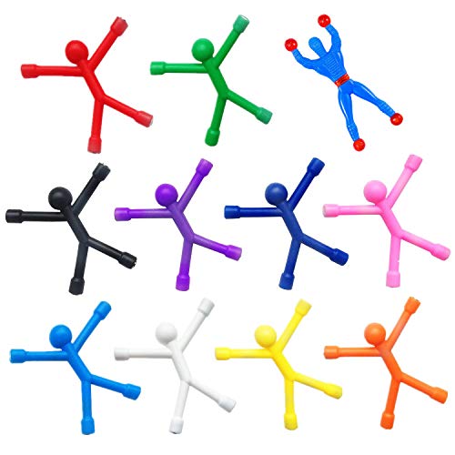 Refrigerator Magnets, Mini Man Fridge Magnets, Rubber Magnet Magnetic for Kids and Adults Office Fun Decoration Desk, with 1 Sticky Men Wall Climber (Random Color) (11)