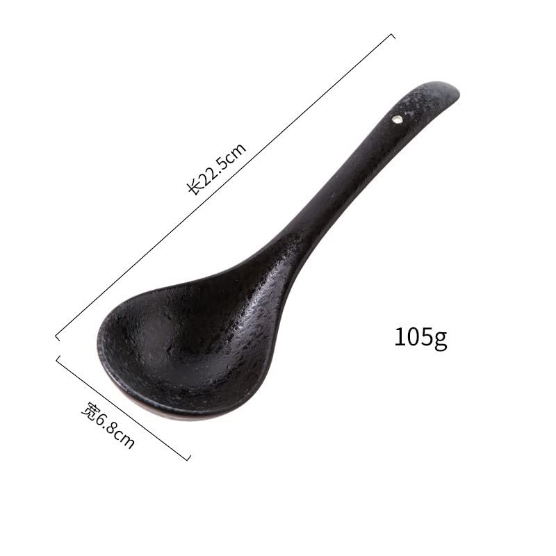 Cuillères à thé, cuillères à Dessert, cuillère à Bouillie, cuillère à Soupe, Grande cuillère en céramique, cuillère à Long Manche, cuillères à Soupe (Couleur : C) (Couleur : C) (Color : Grijs)