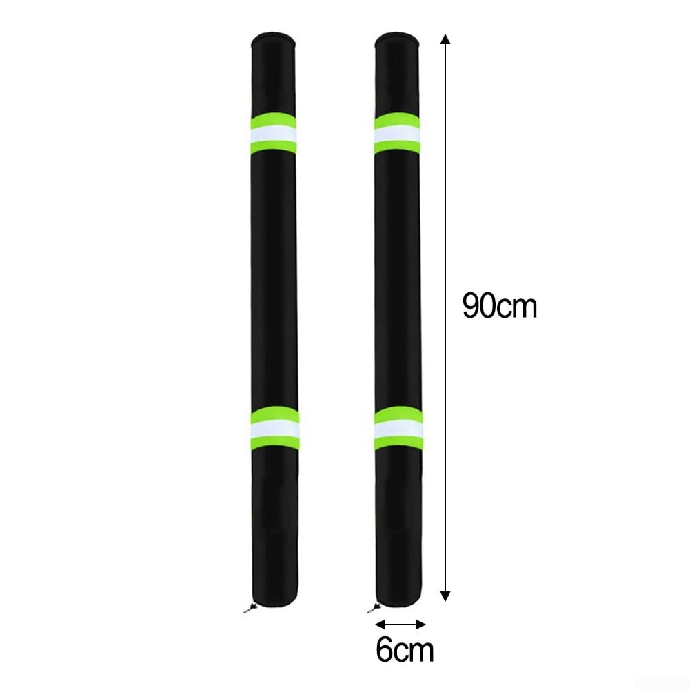 Lot de 2 patins de guidage pour remorque de bateau de 91 cm - Tissu Oxford avec coussin en mousse pour kayak / remorque à moteur (noir, diamètre 6 cm)