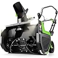 22" Corded Snow Blower with w/Dual LED Lights, 3000 RPM Electric Snow Thrower with 180° Adjustable Chute, 15 Amp Walk Behind Corded Electric Snow Blower, 25 ft Throwing Distance 840 lbs/Min