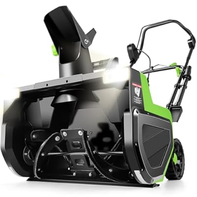22" Corded Snow Blower with w/Dual LED Lights, 3000 RPM Electric Snow Thrower with 180° Adjustable Chute, 15 Amp Walk Behind Corded Electric Snow Blower, 25 ft Throwing Distance 840 lbs/Min
