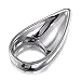 LeLuv 1.75 Inch Cock Ring Teardrop Chrome Metal Clit Perenium Massager