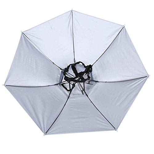 77cm Paraplu Hoed, Outdoor Hoofddeksels Paraplu met Zonnebrandcrème Winddicht Tuinieren Zonnescherm Op het Hoofd Gemonteerde Paraplu Top Opvouwbare Hoed Paraplu voor Volwassenen en Kinderen(Blauw) - Image 7