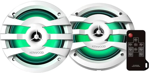 Kenwood KFC-1673MRWL 16,5 cm Alto-falantes bidirecionais com grades (par) | Luzes LED integradas (branco)