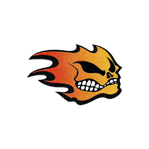 Quattroerre Sticker Patch Flames Skull for Fabrics 5.3 x 8.6 cm, Clear