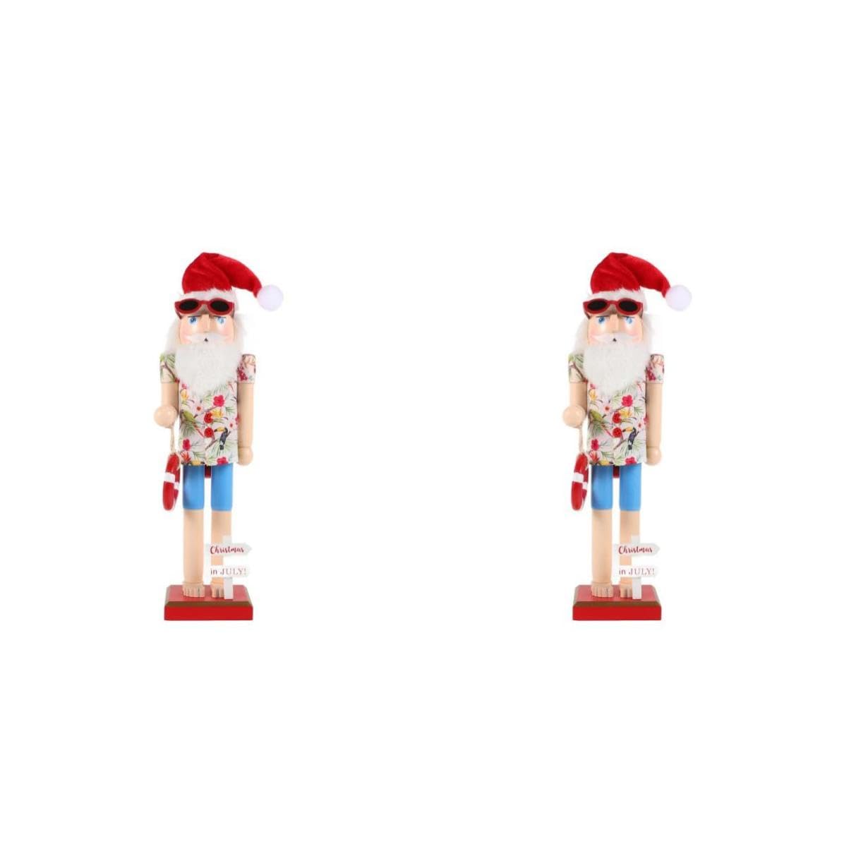Beaupretty 2 Piezas Cascanueces de Papá Noel de Madera, Pintado a Mano,