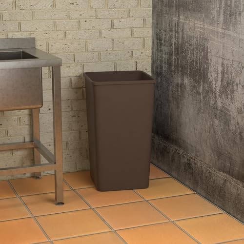 Image of Square Commercial Trash Can (Trash Can, Brown, 50 Gallon)