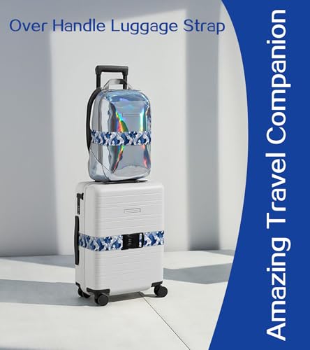 Image of Luggage Straps for Suitcases Travel Belt Luggage Band with Lock Heavy Duty Traveling Luggage Identifier Wave Cute Women Girls Unique Accesory Personalized