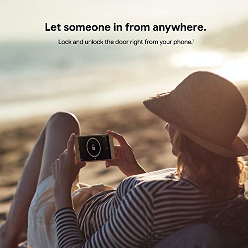 Google Nest X Yale Lock - Tamper-Proof Smart Lock For Keyless Entry - Keypad Deadbolt Lock For Front Door - Works With Nest Secure Alarm System - Satin Nickel #TOP3