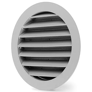 calimaero® WSGG Lüftungsgitter 125mm, Lüftungsgitter mit Fliegengitter, Robuster Aluguß, Lüftungsgitter für Wohnmobile, Gartenhaus, Garage, Zuluft- und Abluftgitter, UV-Stabil, Rostfrei