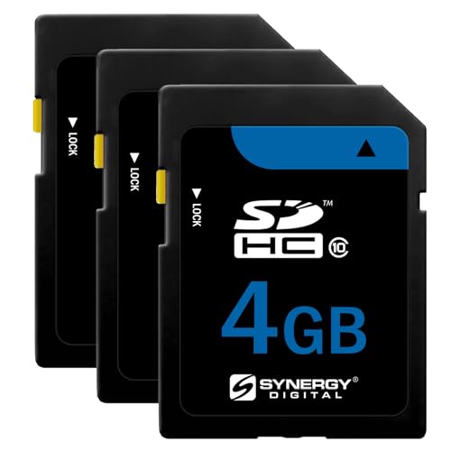 Synergy Digital 4GB Secure Digital SDHC Memory Cards, Compatible with Samsung Digimax V800 Digital Camera - Class 10, 20MB/s, 300 Series - Pack of 3
