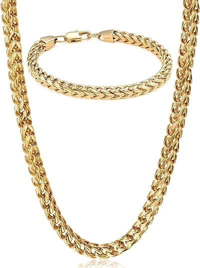 chain for men combo Bracelet for men gold chain for men stylish chain for boys mens necklace for men Stainless steel long chains Locket Pendant anti tarnish necklace golden neck accessories 462-image-30