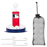 Franklin Sports MLB Micro Tee Trainer – Kids Baseball Batting Trainer with Pop-Up Pitching Machine, 10 Durable Balls, Drill Card & Bag – Youth Hitting Practice Set for Backyard Training